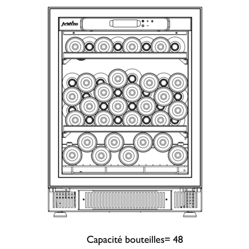 Armoire à vin encastrable multi-températures - 52 bouteilles - COSYPMT - 2 clayettes