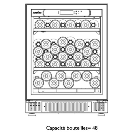 Armoire à vin encastrable multi-températures - 52 bouteilles - COSYPMT - 2 clayettes